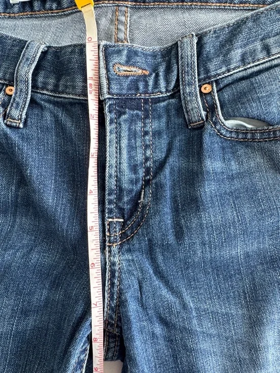 GAP Medium Dark Blue Distressed Straight-Leg Jeans 27 Long - Picture 6 of 9